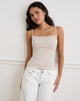 Immagine di Jalari Eyelet Cami Top in maglia Oatmeal