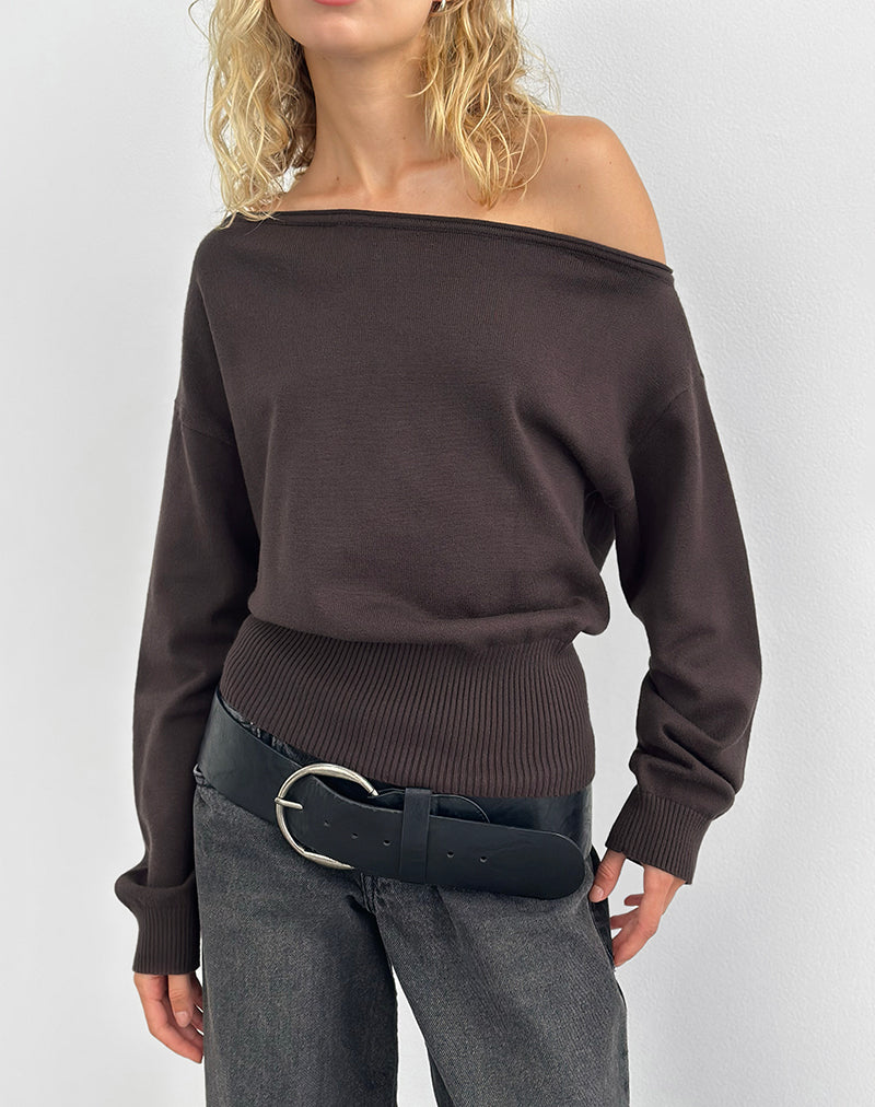 Immagine di Jalira Maglia asimmetrica in marrone