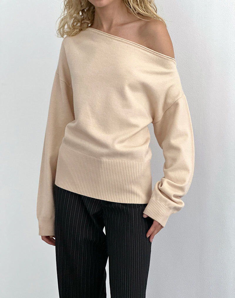 Jalira - Maglia asimmetrica in crema