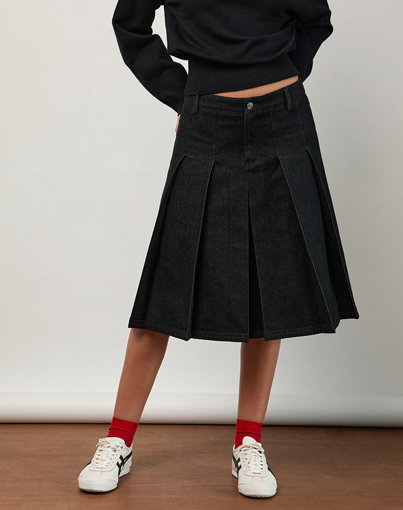 Gonna midi Sanjani in Chambray scuro