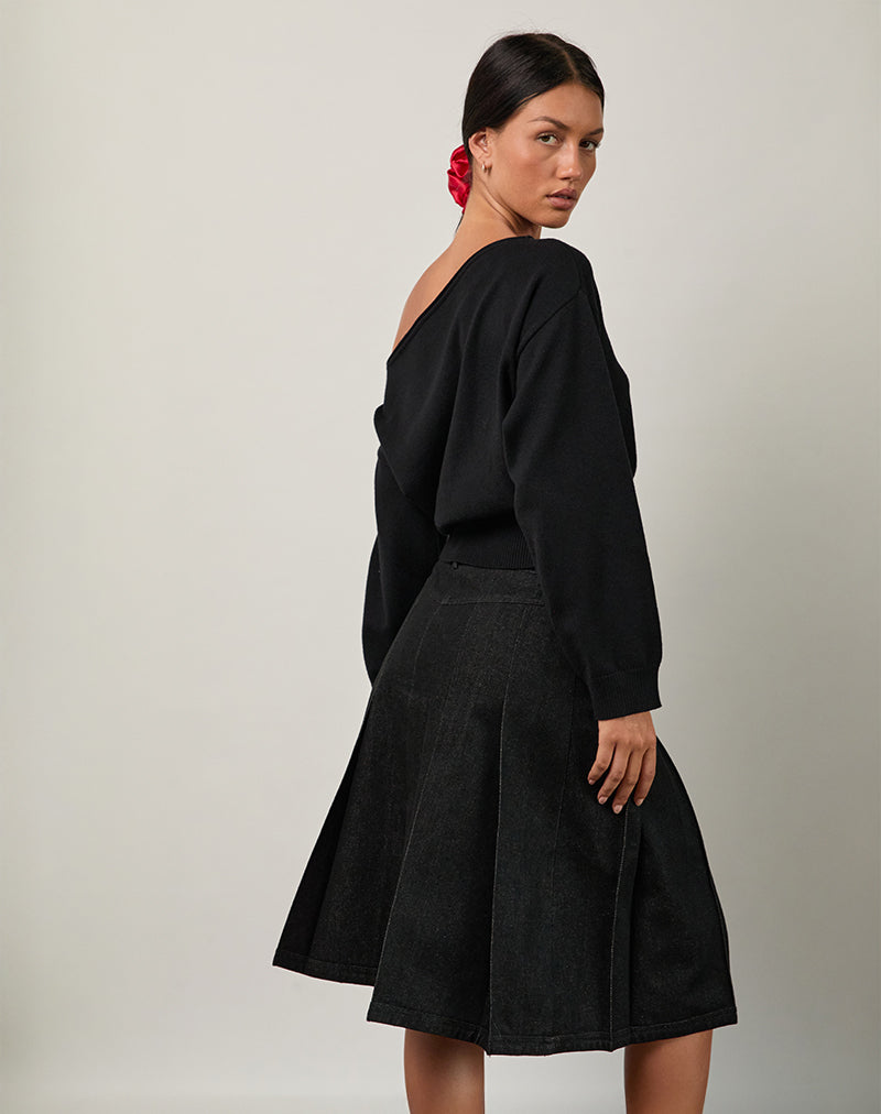 Immagine di Sanjani Midi Skirt in Chambray scuro
