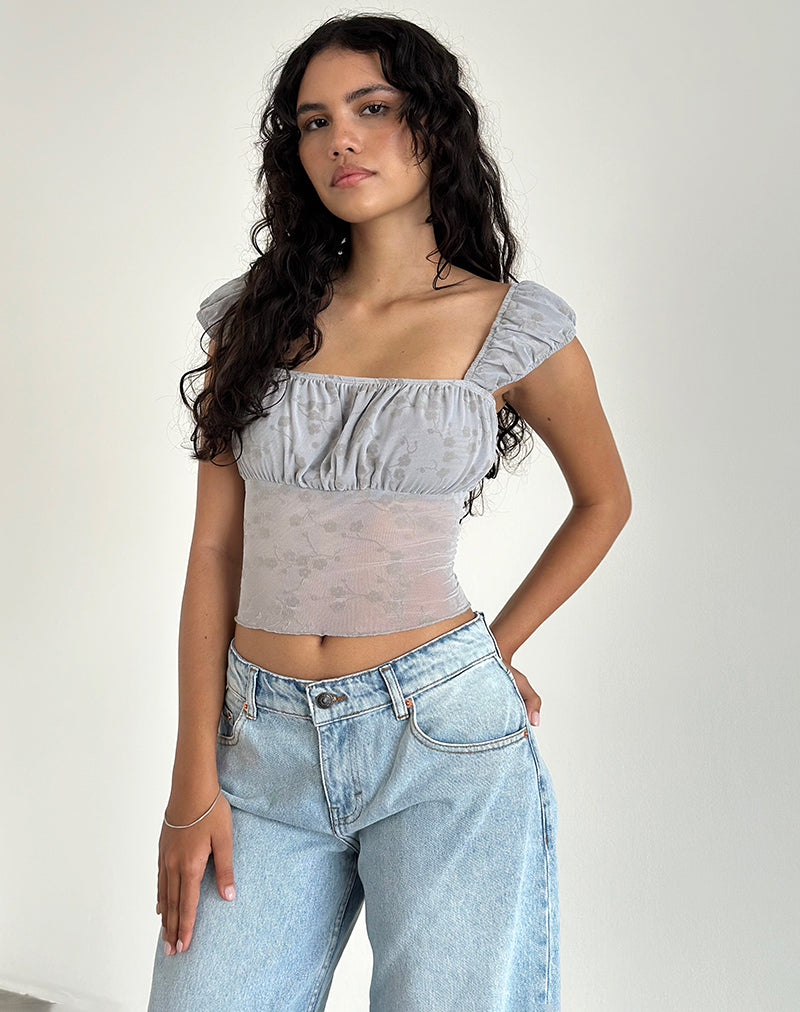 Top Jamet in Petali Flock Chic Grigio