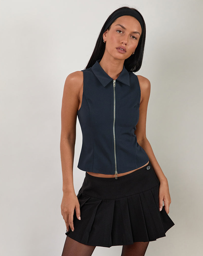 Canottiera Janae in Navy sartoriale
