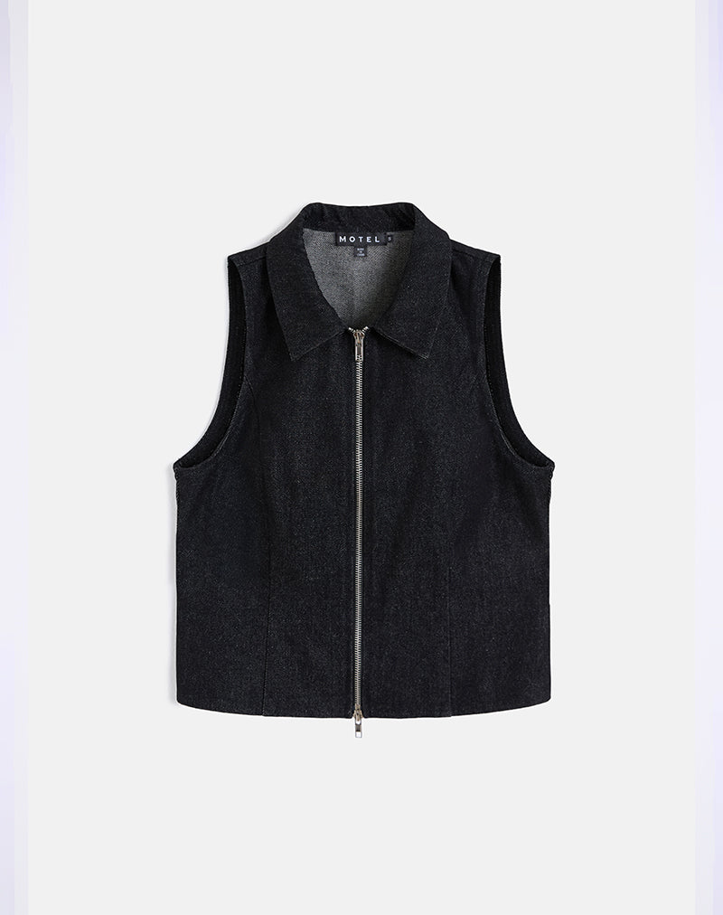 Immagine del gilet Janae in Denim Black Wash