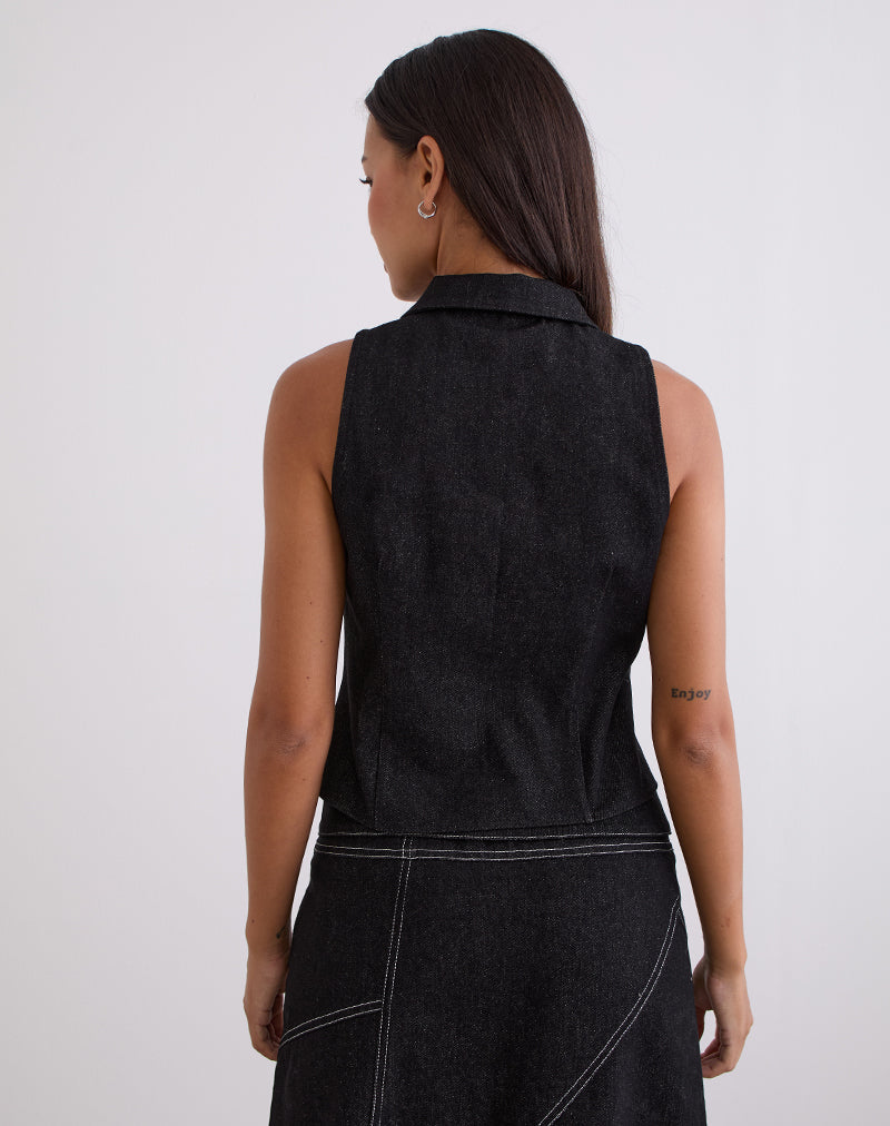 Immagine del gilet Janae in Denim Black Wash