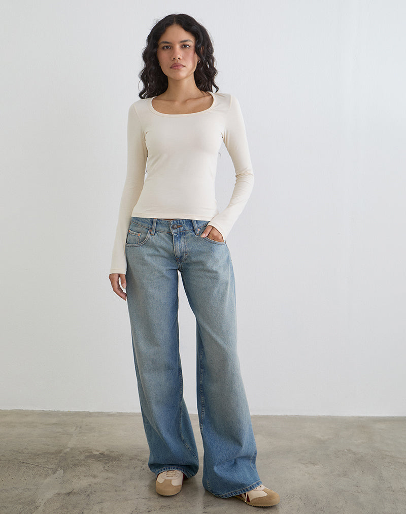 Immagine della maglia a maniche lunghe Janana in cotone tofu