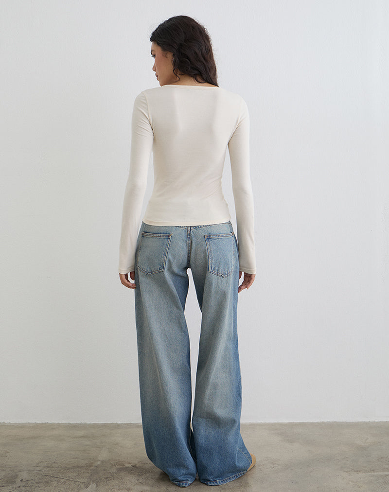 Immagine della maglia a maniche lunghe Janana in cotone tofu