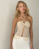 Immagine di Janar Top a collo alto in Beige Dainty Floral Flock