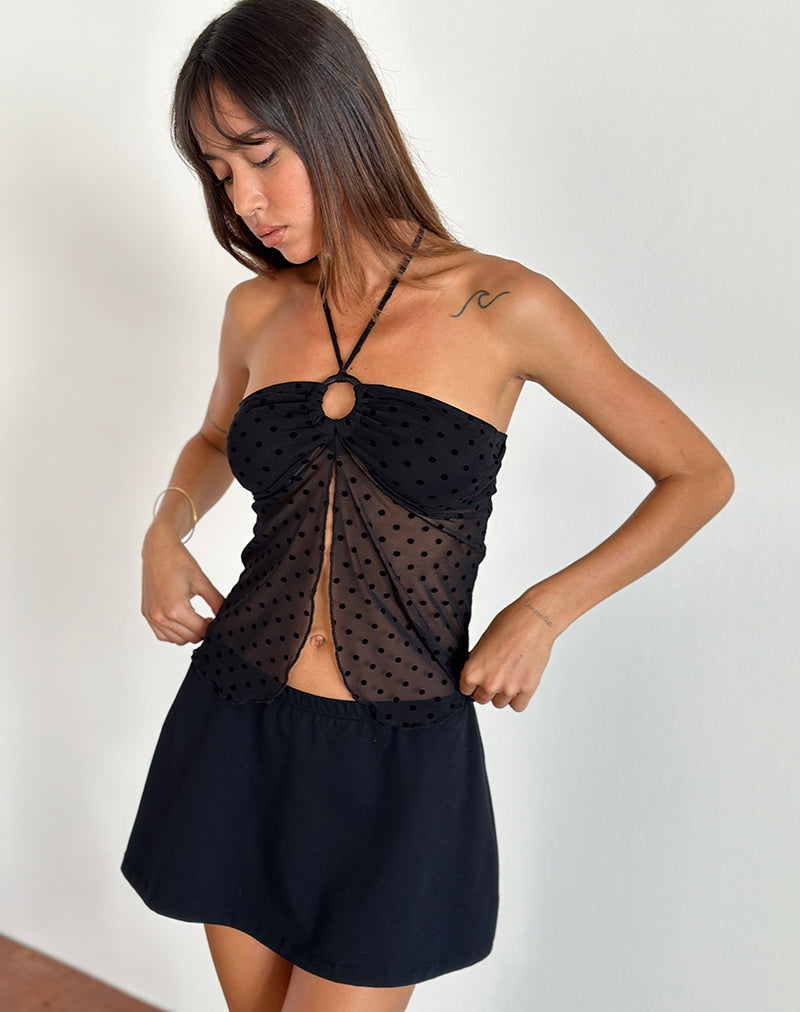 Immagine di Janar Top a collo alto in Basic Polka Flock Nero