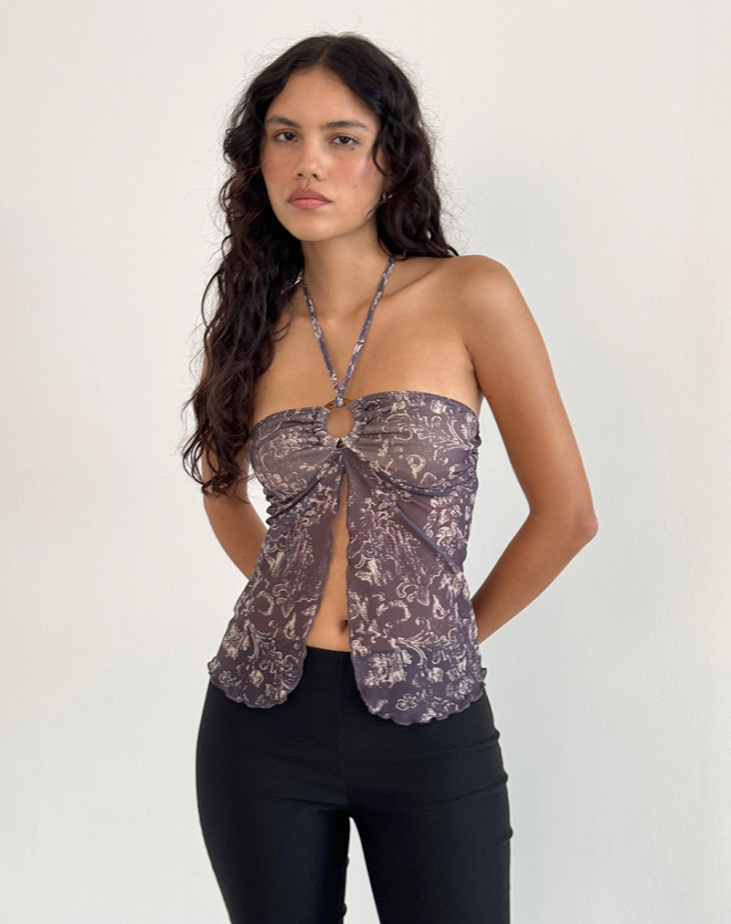 Immagine di Janar Top in Batik Botanico Marrone