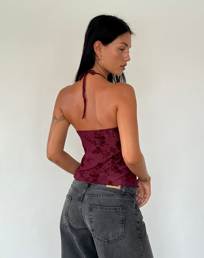 Immagine di Janar Top in fiore botanico Maroon