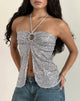 Immagine di Janar Top a collo alto in paillettes argento