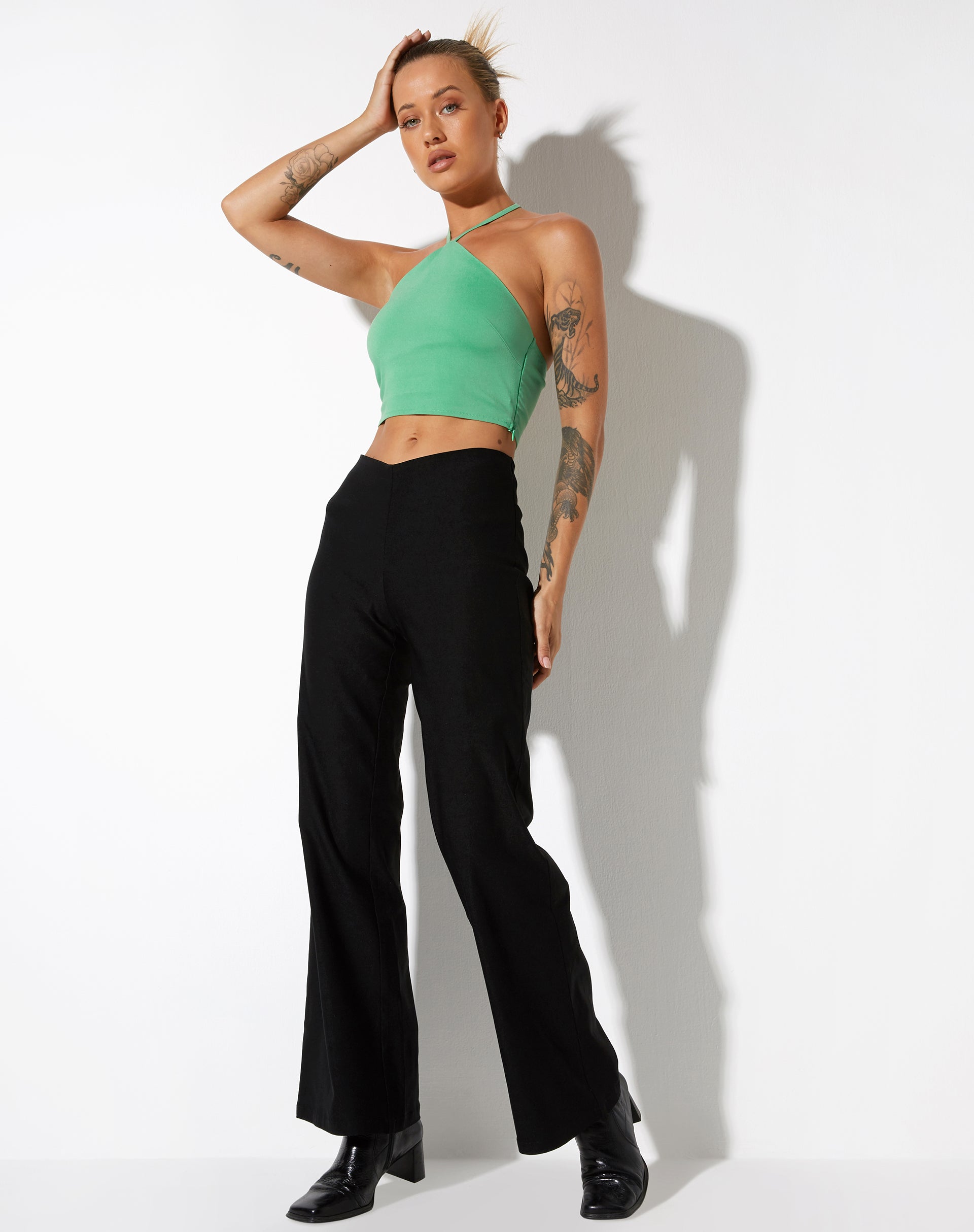 immagine di Janli Crop Top in verde sartoriale