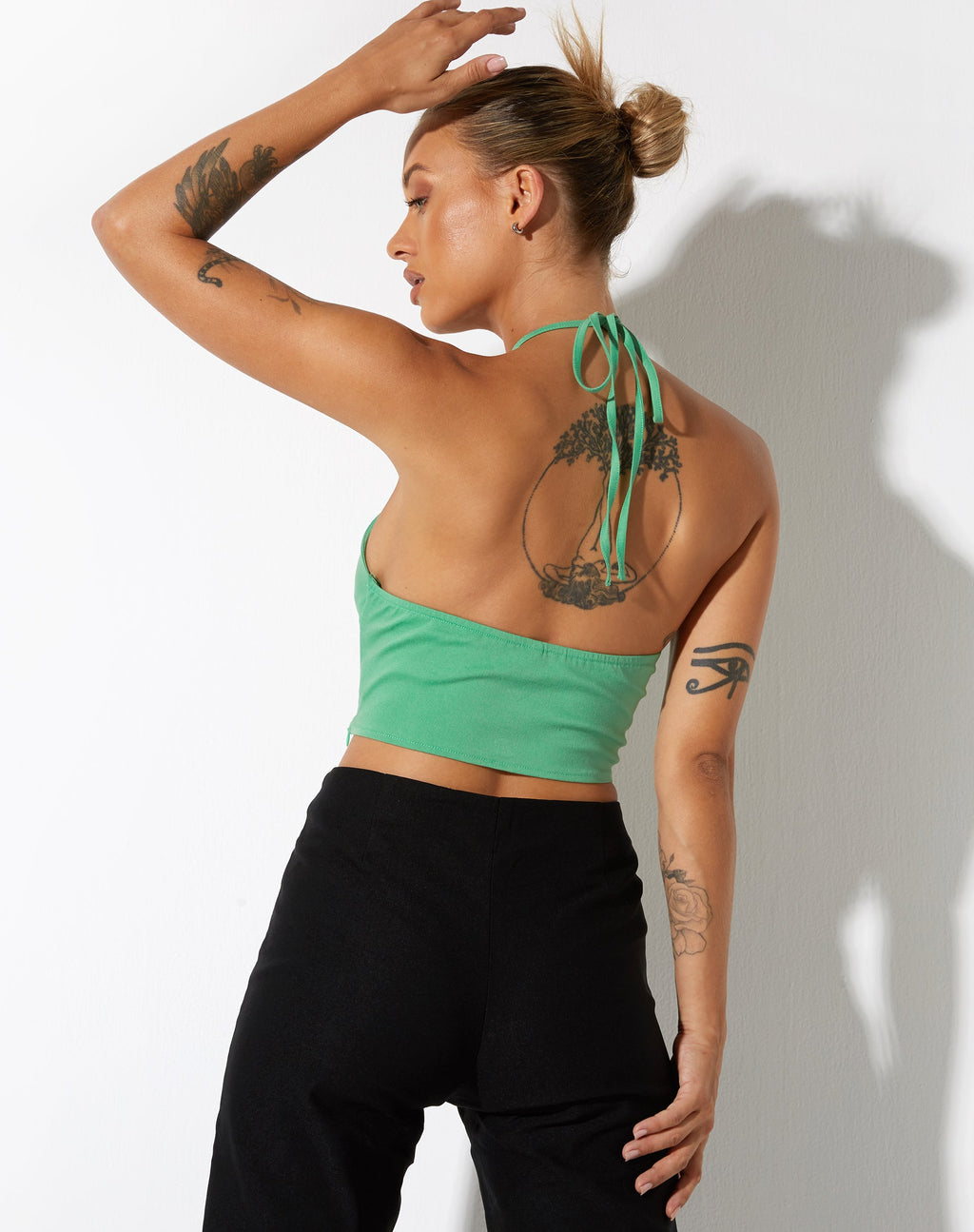 Crop Top Janli in verde sartoriale