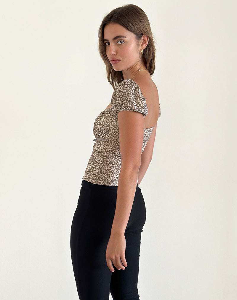Immagine di Jarji Blusa in Dainty Leopard Light Brown