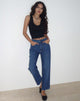 Immagine di Jeans a gamba dritta a vita media in blu medio Denim usato