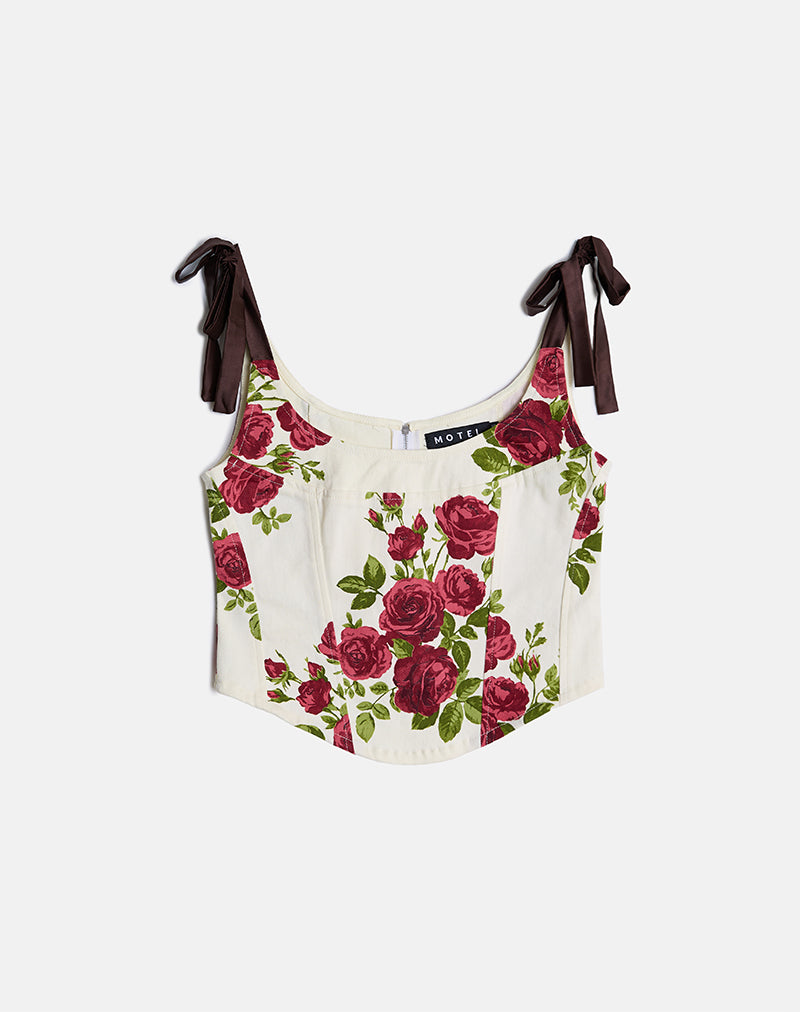 Immagine di Jatmi Corsetto Top in Bouquet Roses Crema