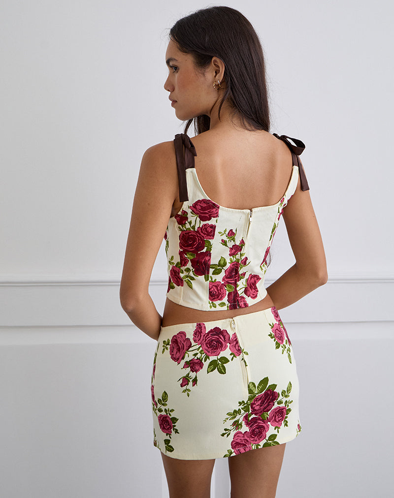 Immagine di Jatmi Corsetto Top in Bouquet Roses Crema
