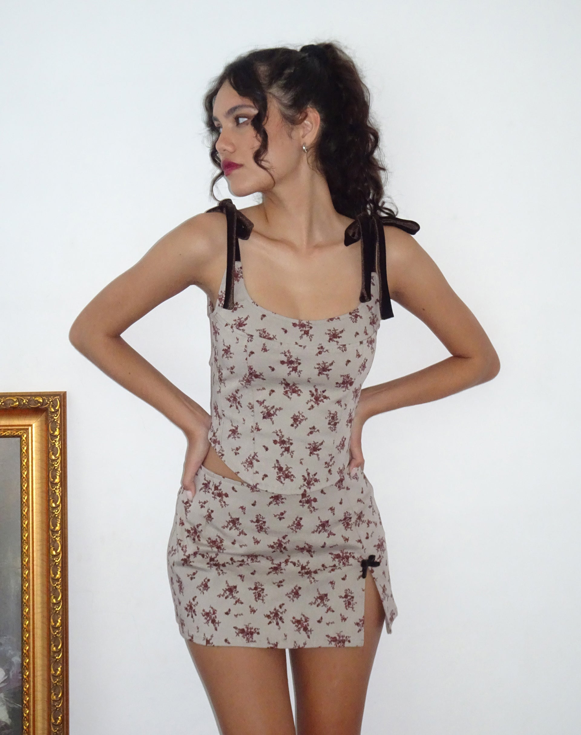 Immagine di Jatmi Top corsetto in grigio roseto
