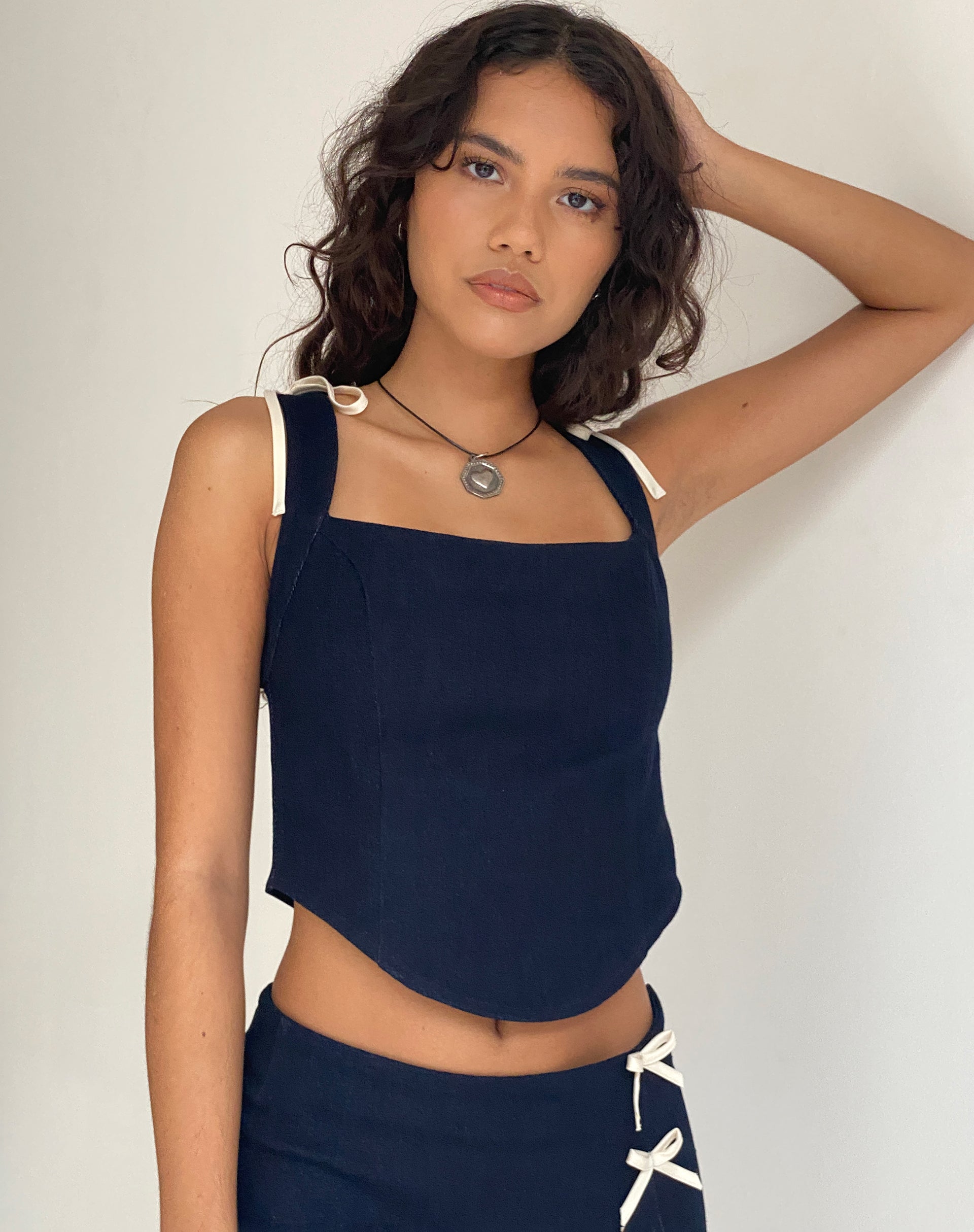 Immagine di Jatmi - Top corsetto in indaco scuro