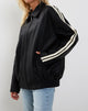 Immagine di Javana Zip Up Jacket in PU nero con righe beige