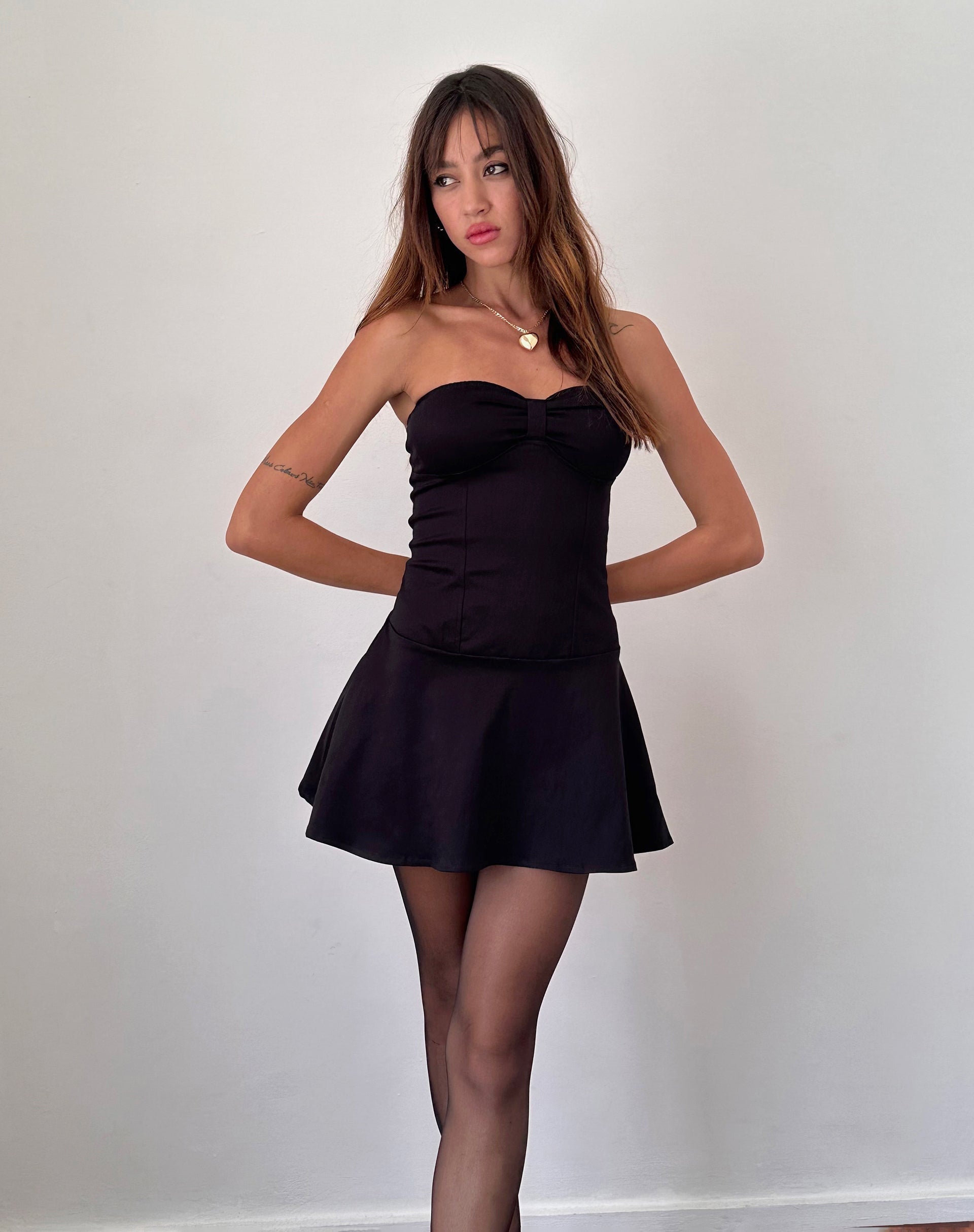 Immagine di Javas Mini Abito a Fascia in Sateen Nero