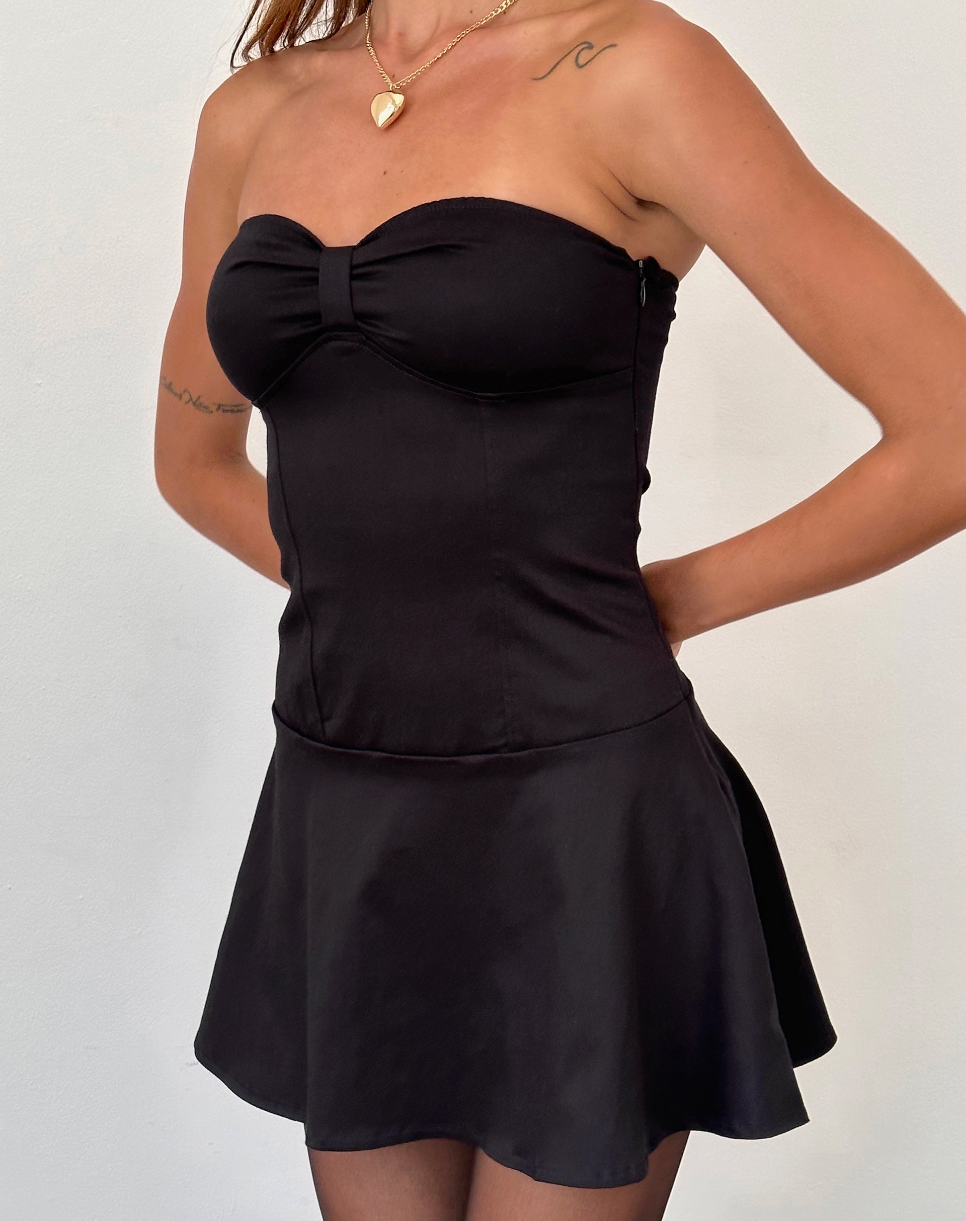 Immagine di Javas Mini Abito a Fascia in Sateen Nero