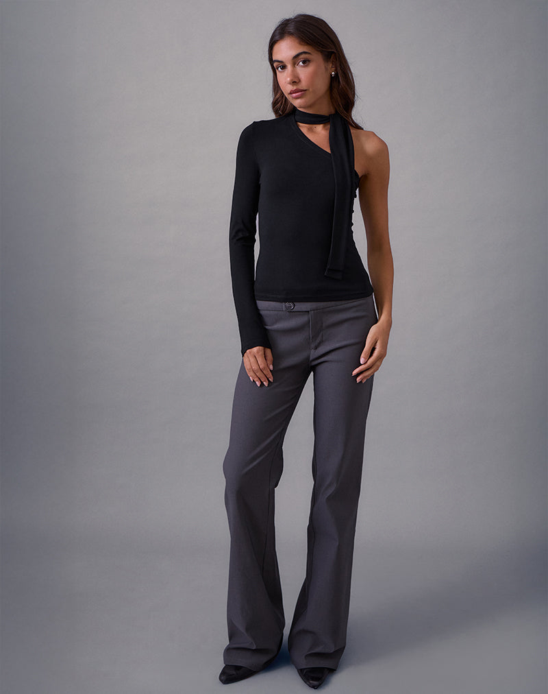 Immagine di Jayahe Top a una manica in jersey di rayon nero