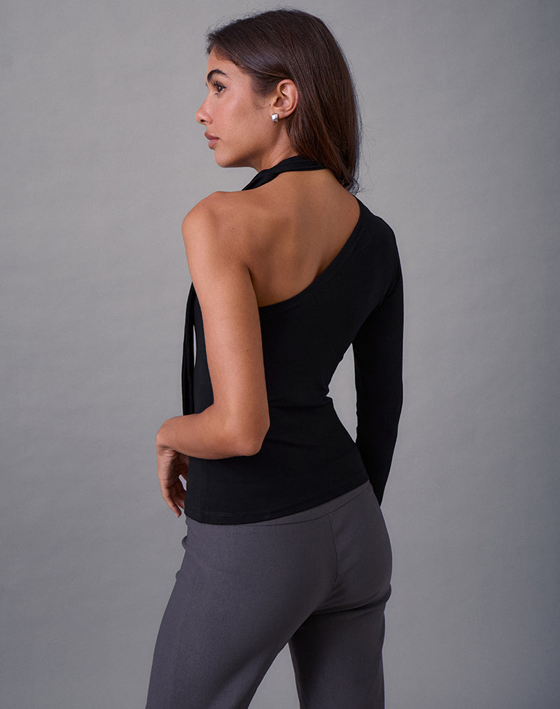 Immagine di Jayahe Top a una manica in jersey di rayon nero