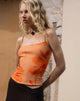 Immagine di Jefita Cami Top in Watercolour Hibiscus Orange