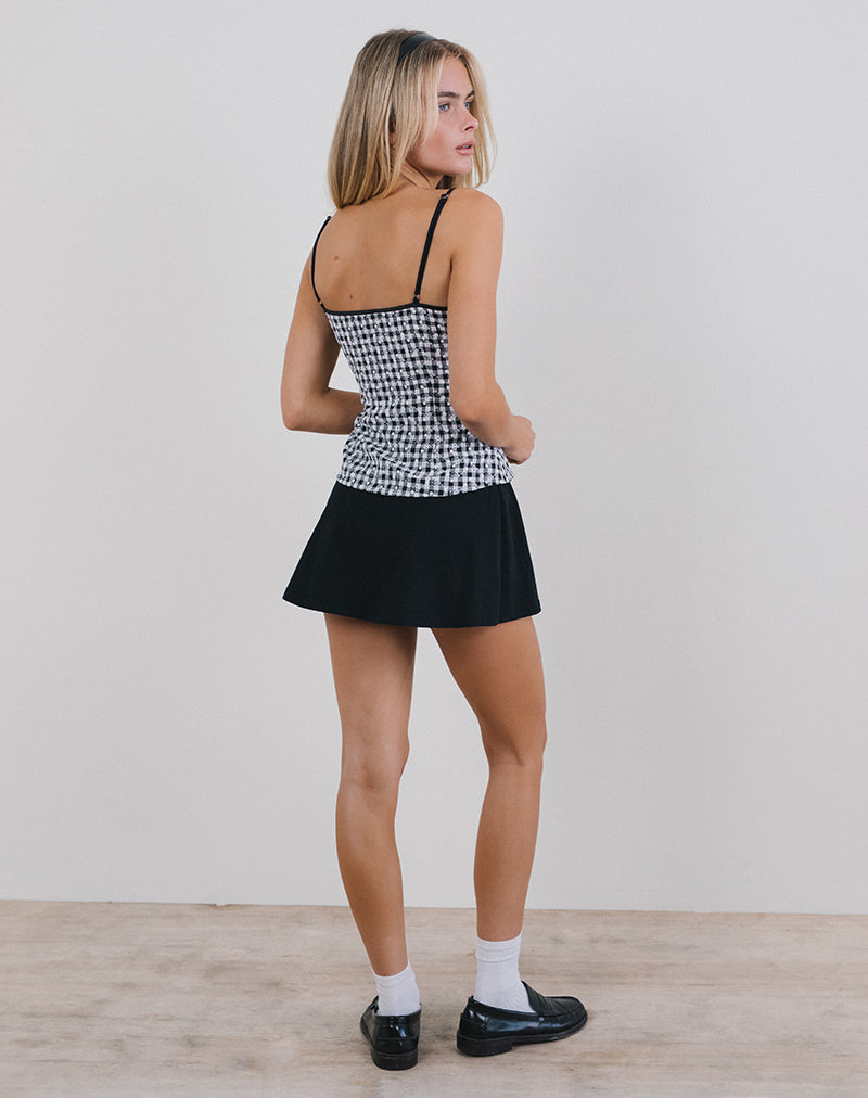 Immagine di Jeiha Cami Top in Gingham Floreale Nero
