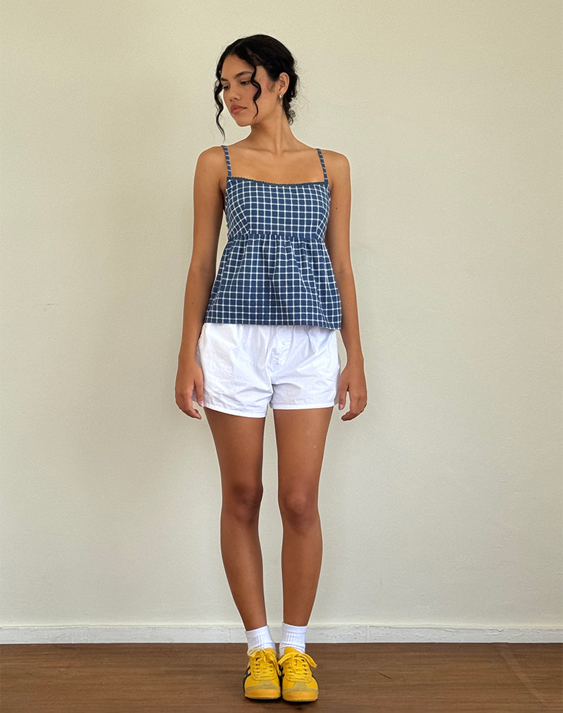 Immagine di Jeju Top in Popeline Tartan Navy