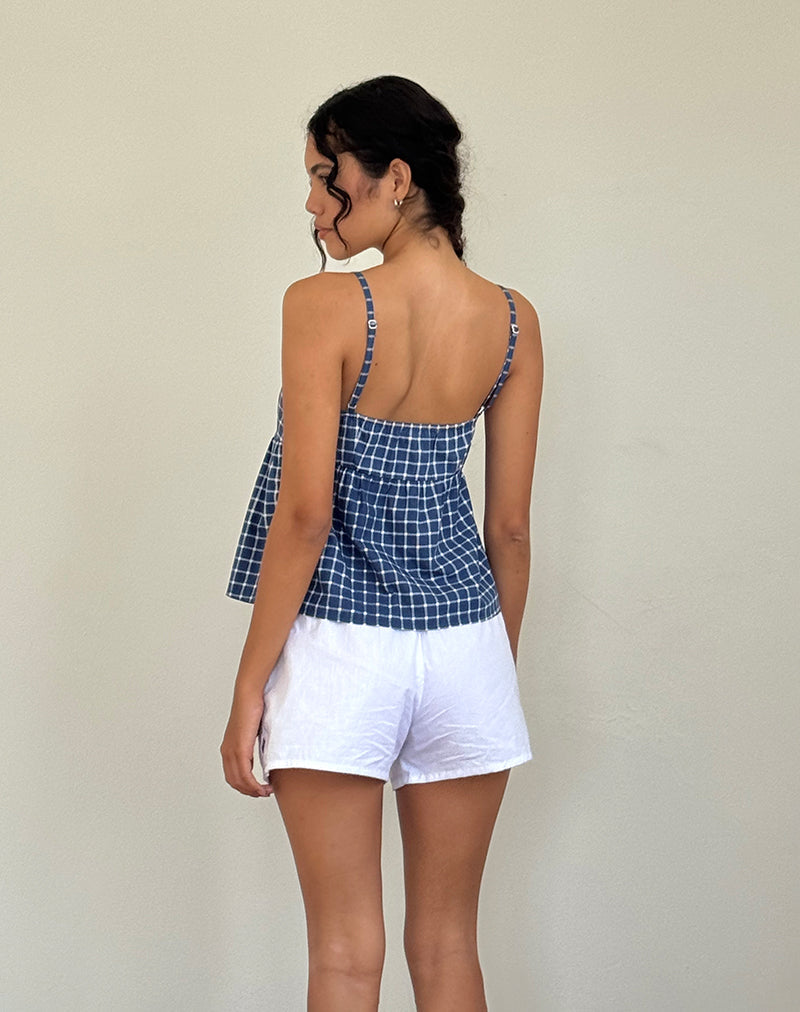 Immagine di Jeju Top in Popeline Tartan Navy