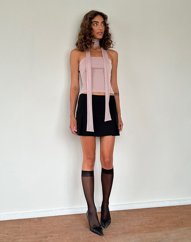Top a fascia e sciarpa Jeldia in rosa shimmer