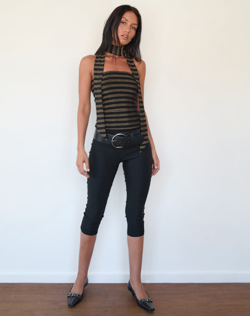 Immagine di Jeldia Set top e sciarpa in lurex a righe oro