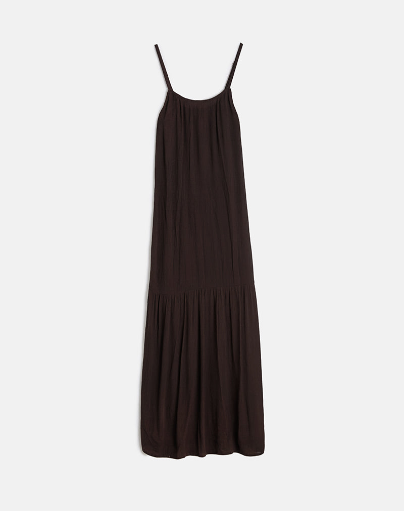 Immagine di Jenesis Maxi Dress in Crinkle Cioccolato amaro