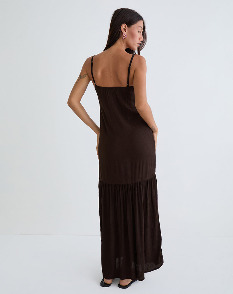 Immagine di Jenesis Maxi Dress in Crinkle Cioccolato amaro