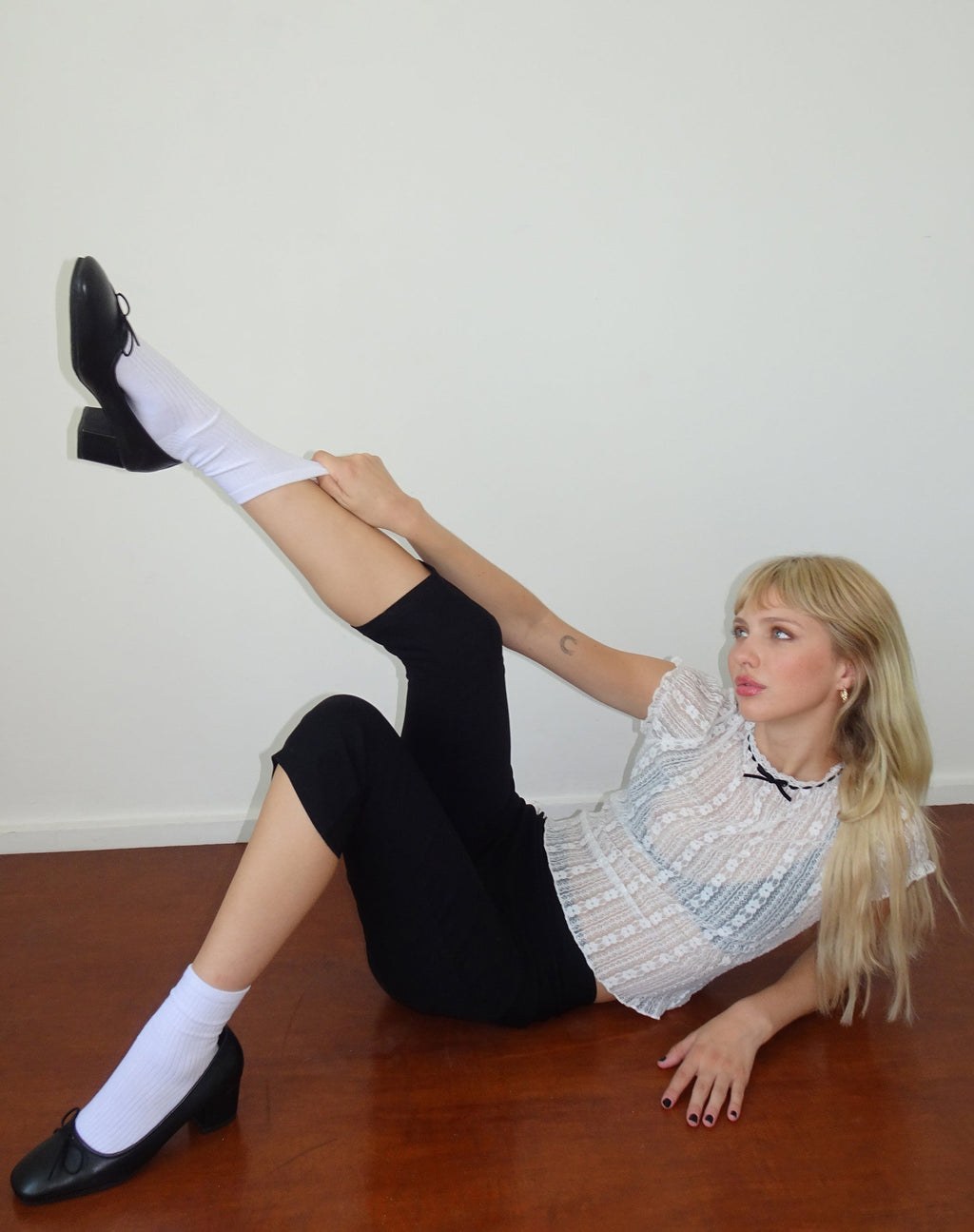 Jennifer Top sfoderato in pizzo bianco