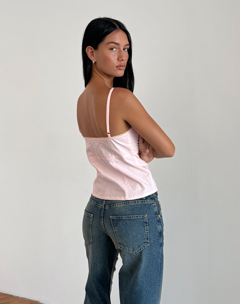 Immagine di Jepuni Cami Top in popeline rosa chiaro