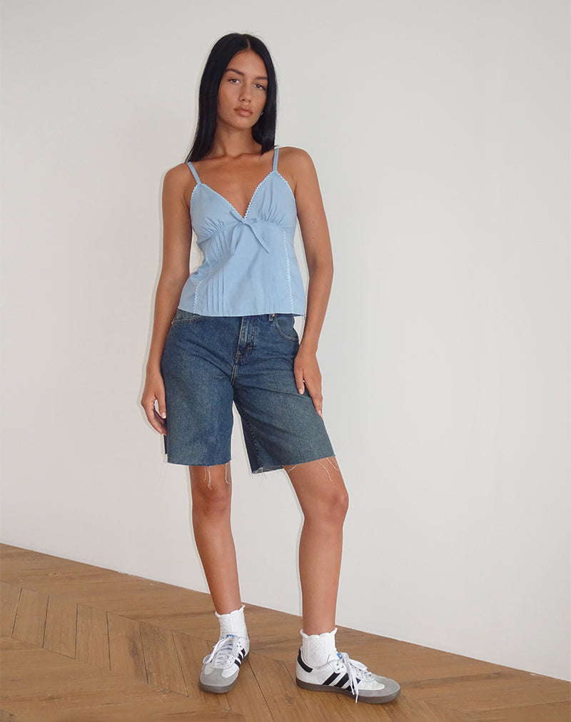 Immagine di Jepuni Cami Top in Popeline Blu Nantucket