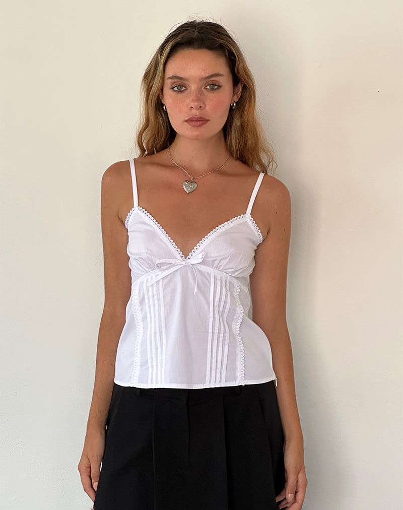 Immagine di Jepuni Cami Top in Popeline Bianco