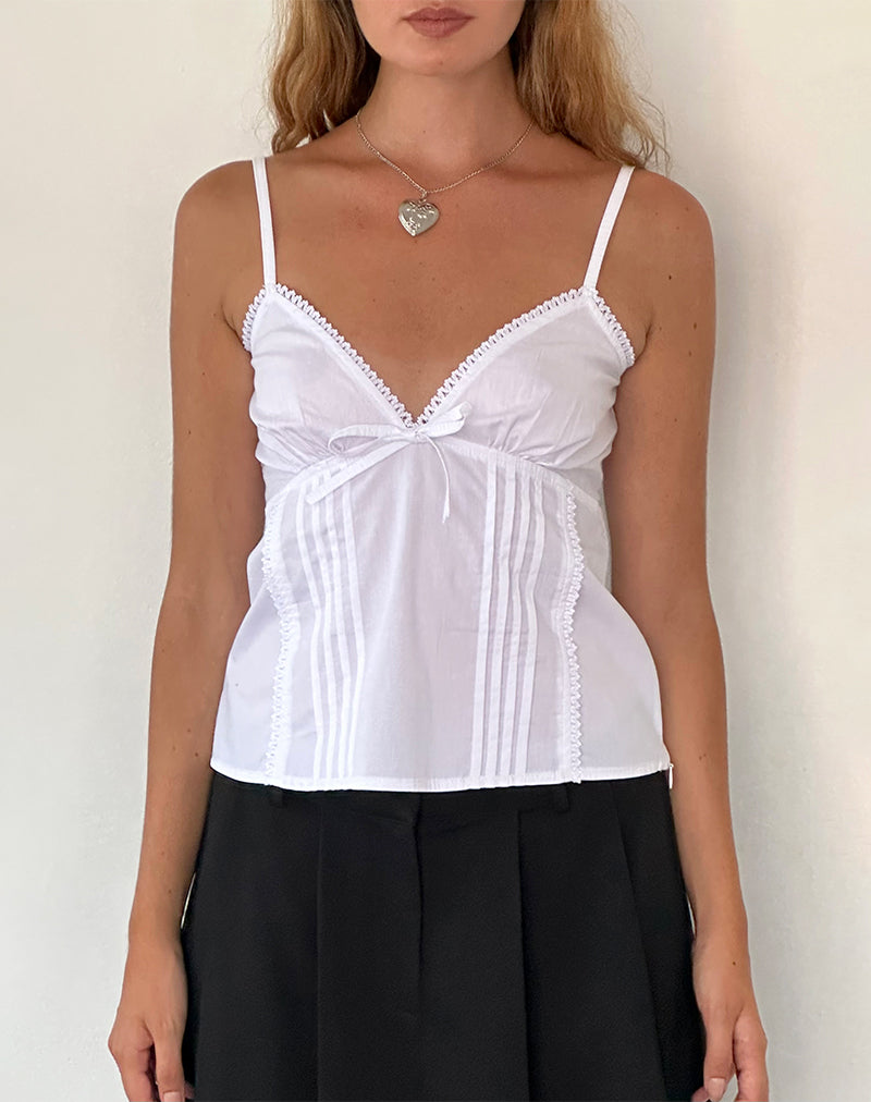 Top Jepuni in popeline bianco