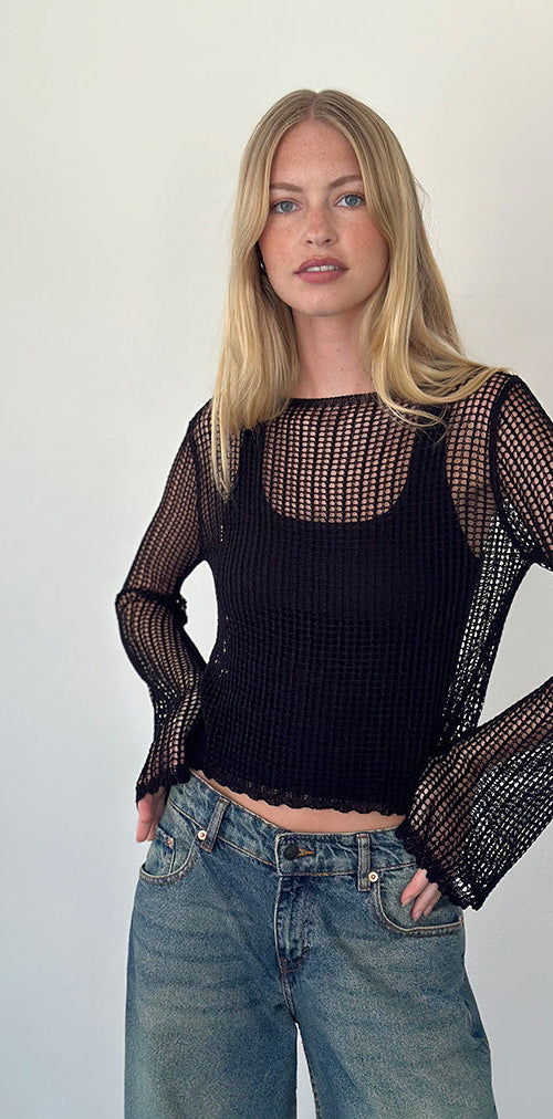 Immagine di Jessamyn - Maglia aperta in nero