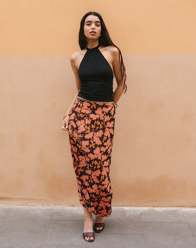 Gonna Jezza Slip Maxi in Floreale d'Arredamento