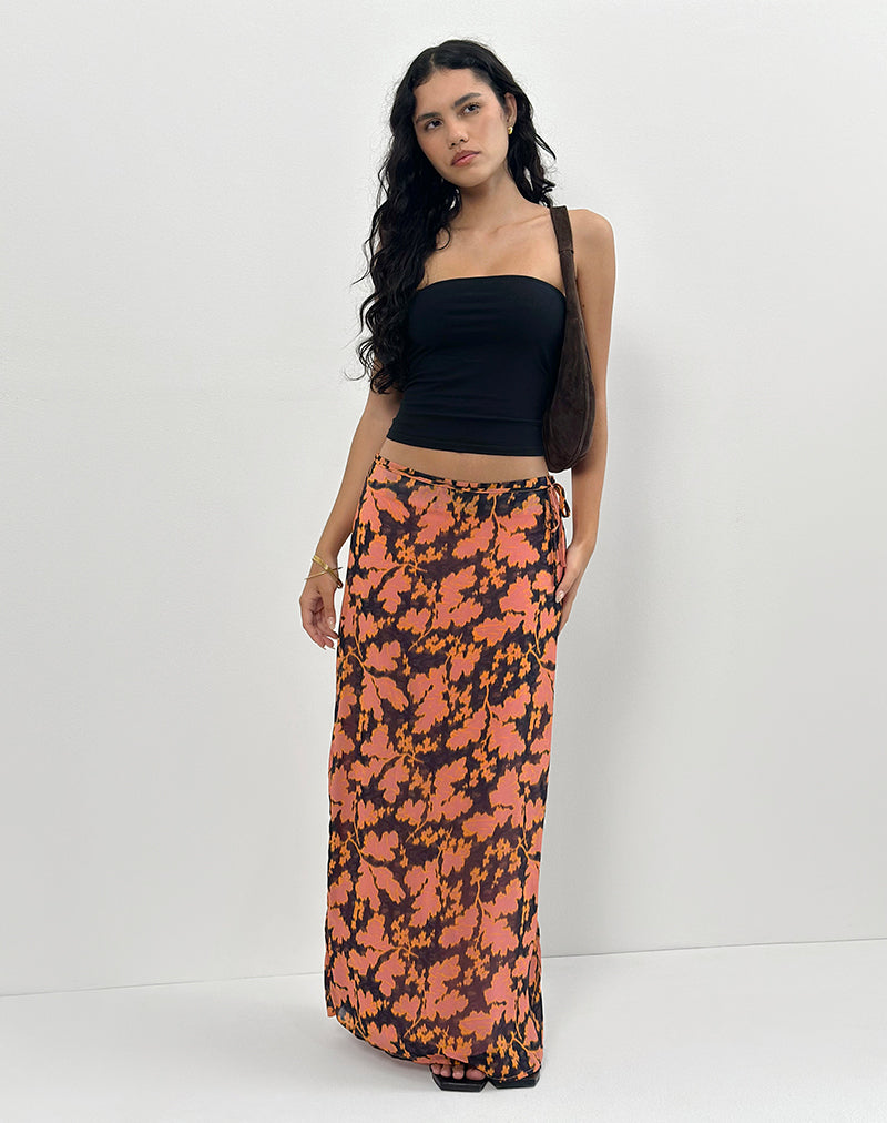 Gonna Jezza Slip Maxi in Floreale d'Arredamento