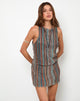 Immagine di Jhani Mini Dress in Shimmer Plisse Blu e Marrone
