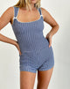Immagine di Jilia Playsuit in blu profondo stropicciato con fiocco