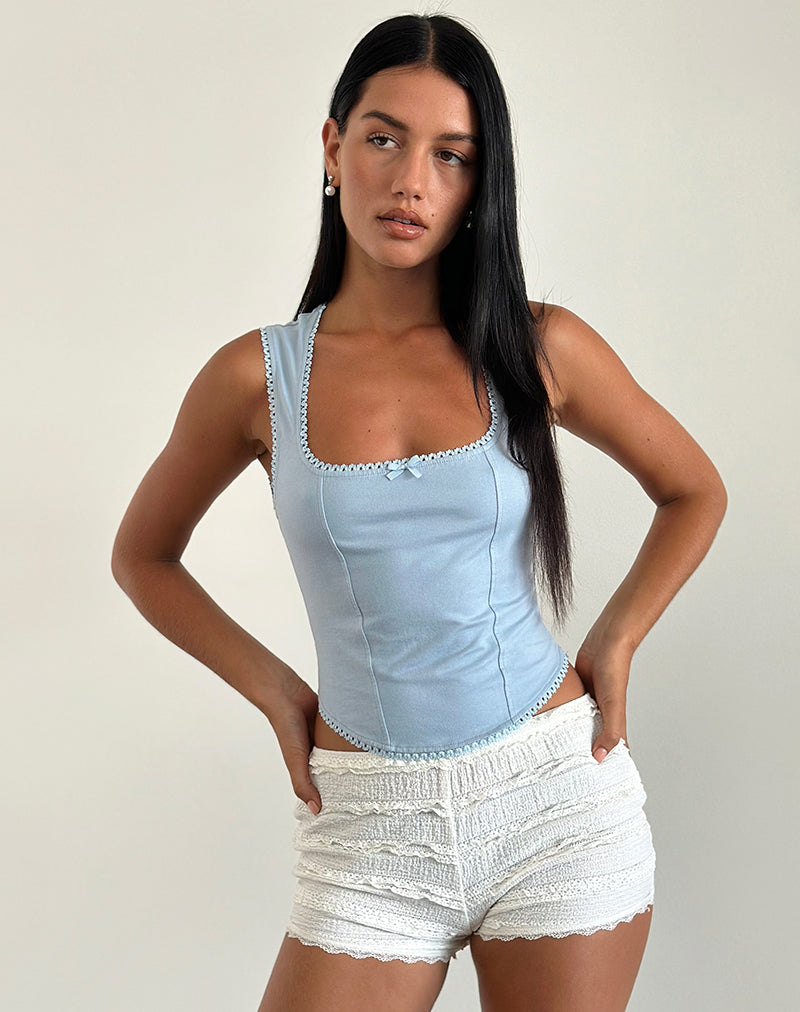 immagine di Jinisa Corset Top in blu Nantucket