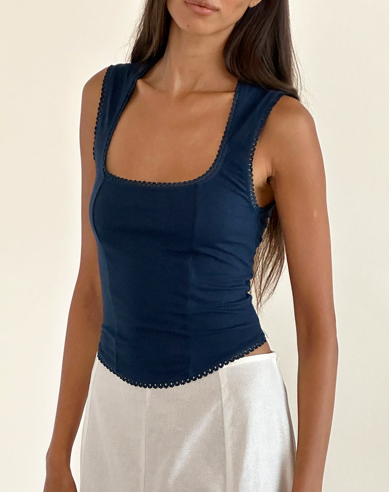Immagine di Jinisa - Top con corsetto in Marina