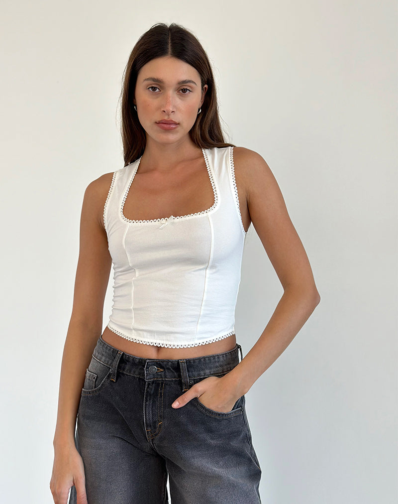 Immagine di Jinisa Top corsetto in bianco sporco